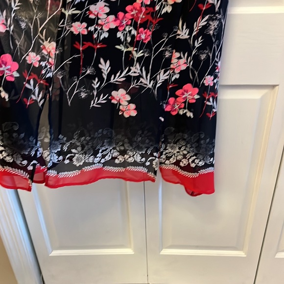 Express size small floral dress with two slits, sundress, wrap top, empire waist - Picture 3 of 4